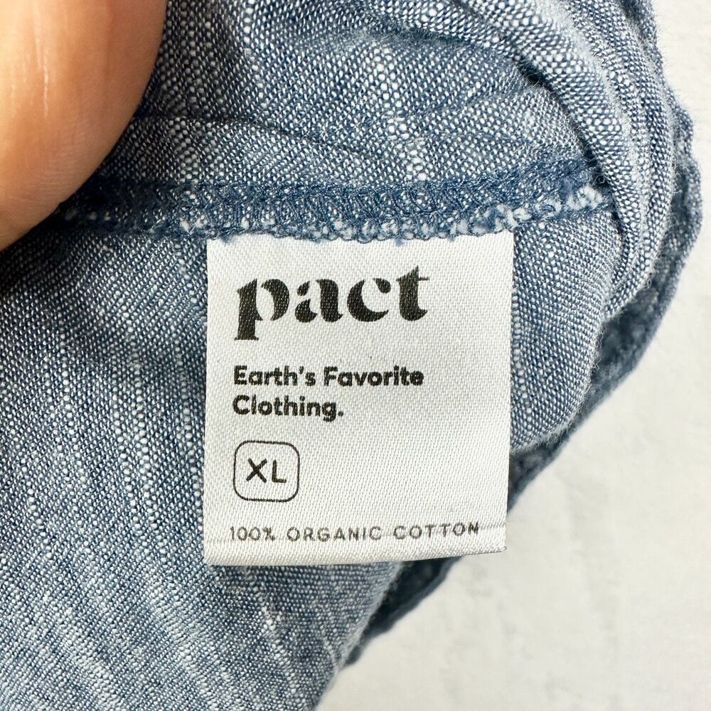 Pact Chambray Organic Cotton Shift Dress Size XL Minimalist Classic Timeless - Picture 5 of 5